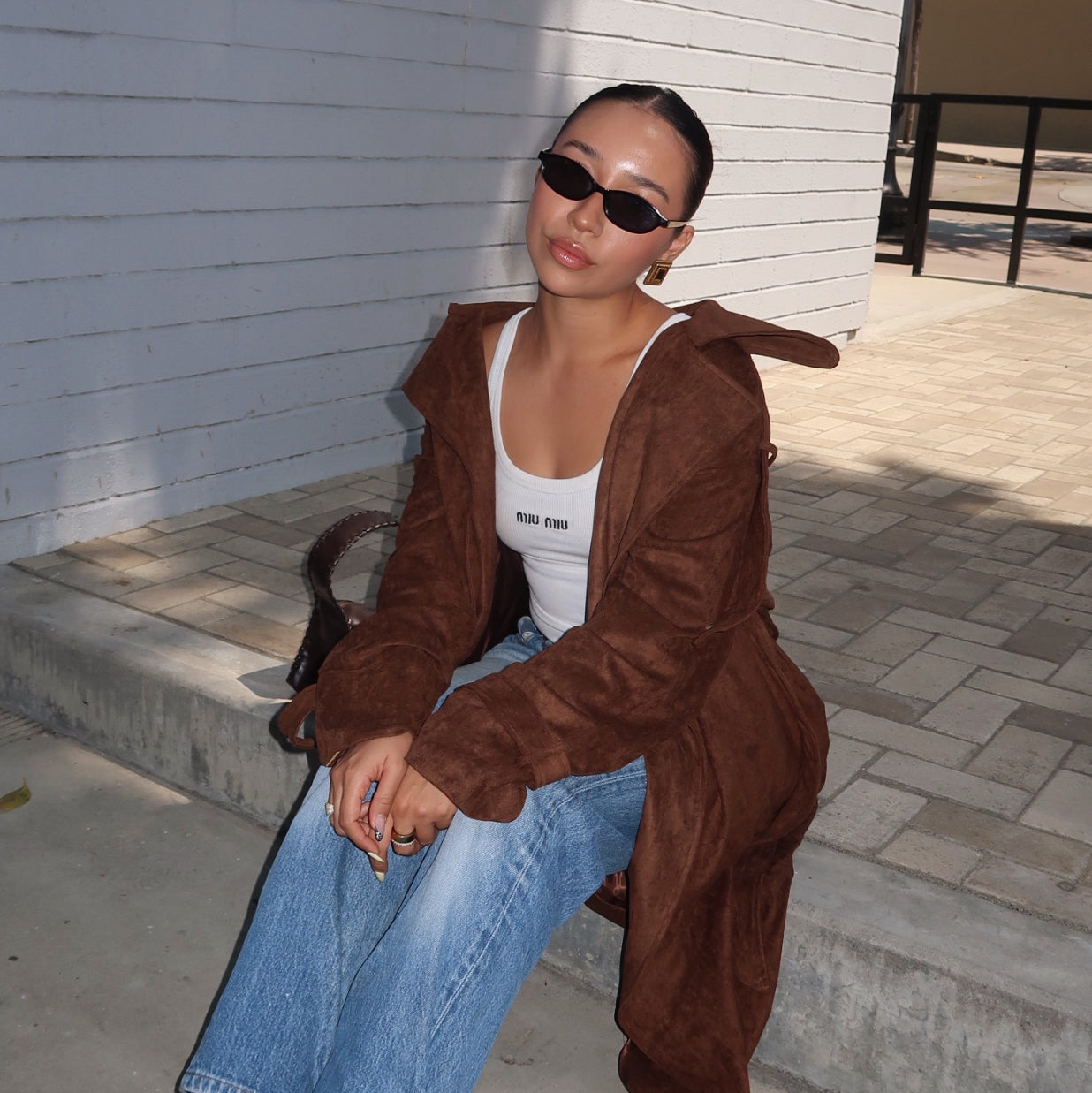 Suede Trench Coat