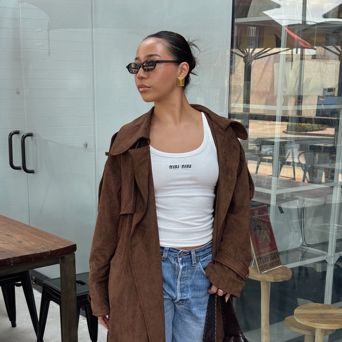 Suede Trench Coat