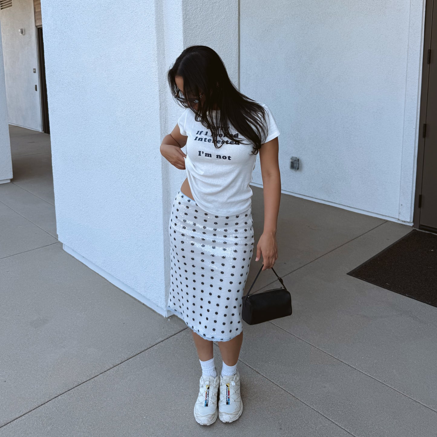 Polka Dot Midi Skirt