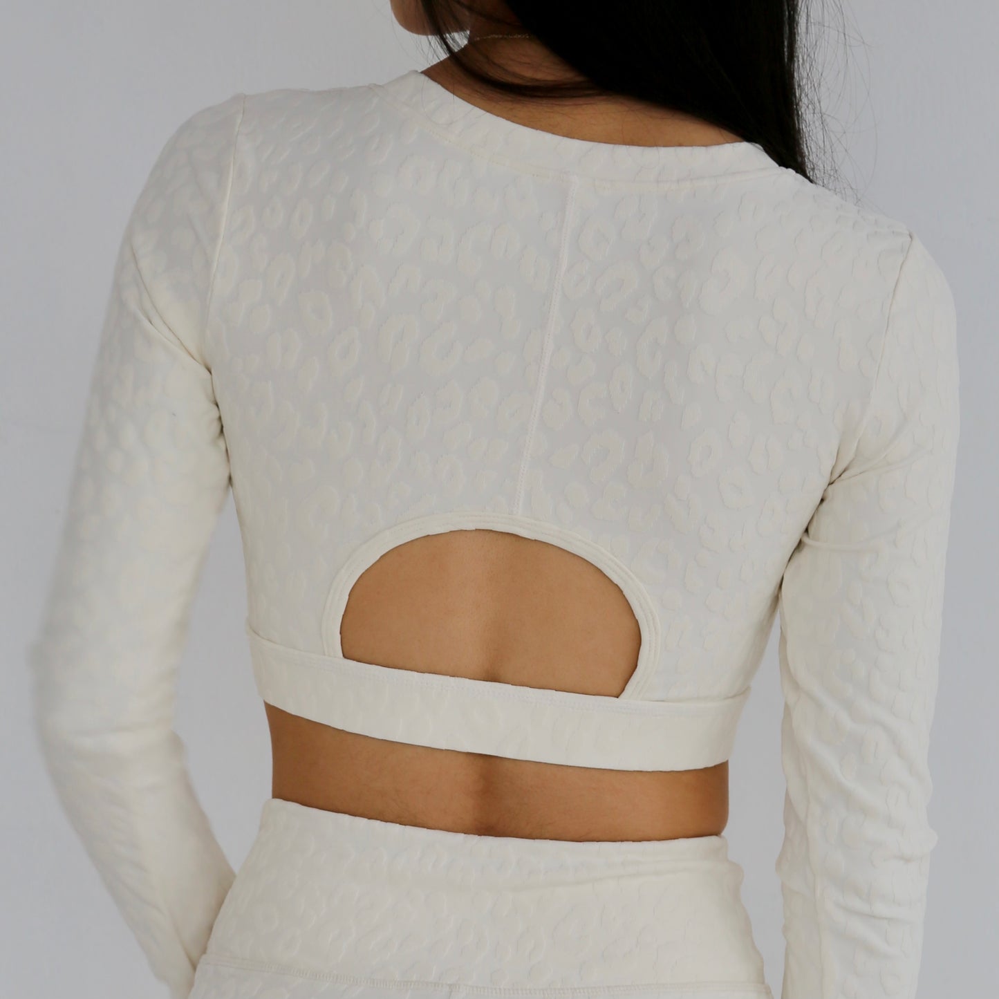 White Leopard Active Top