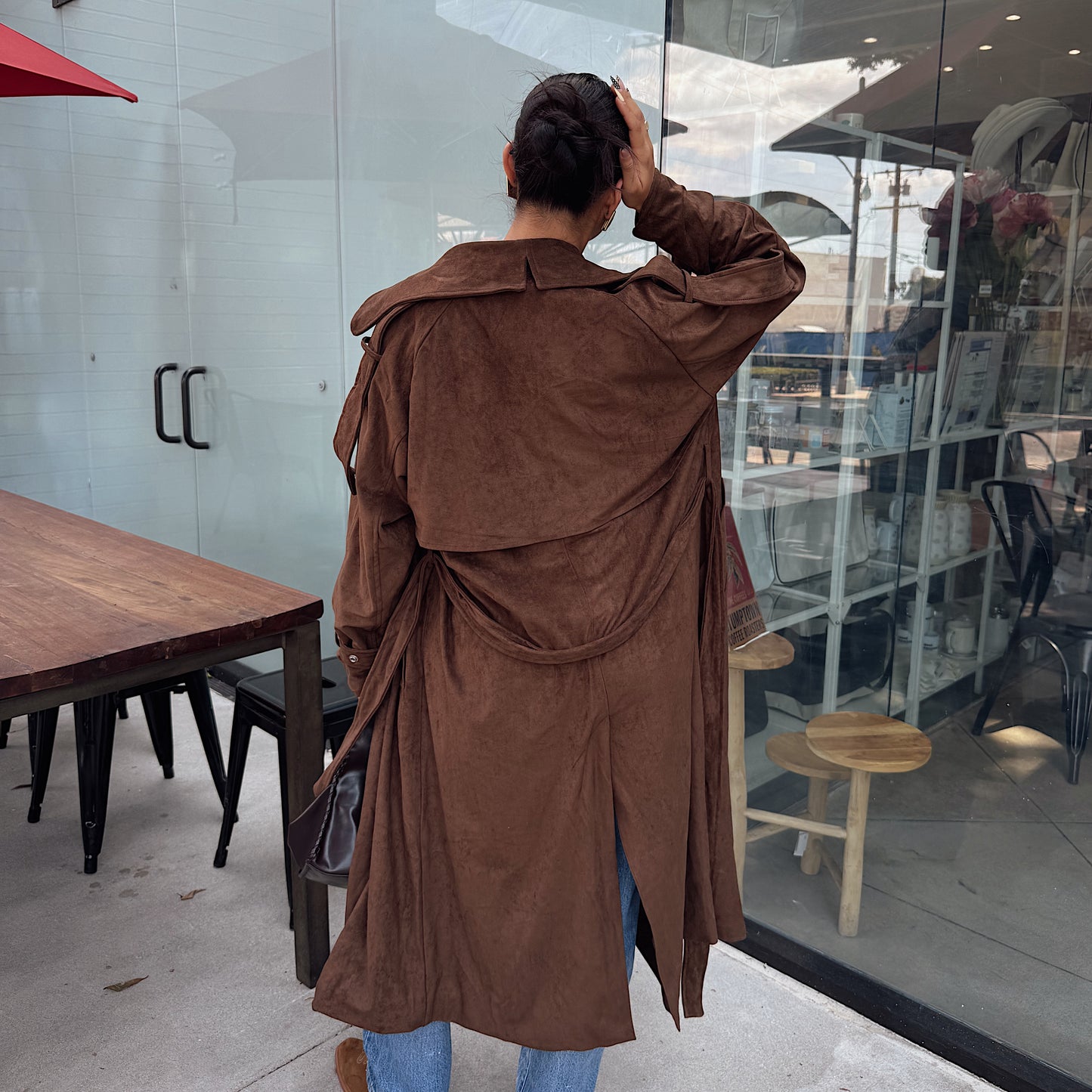 Suede Trench Coat