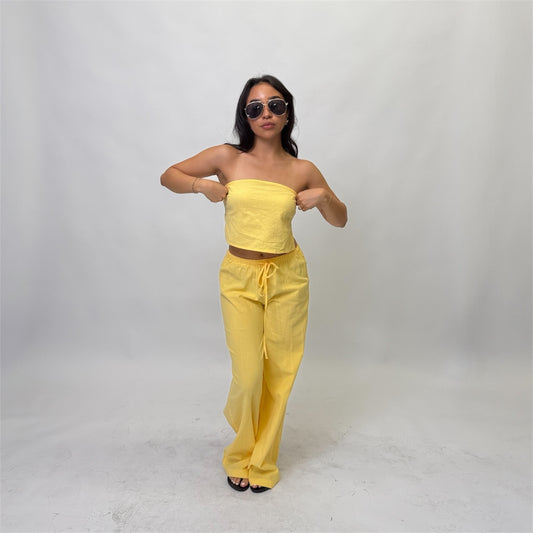 Yellow Linen Set