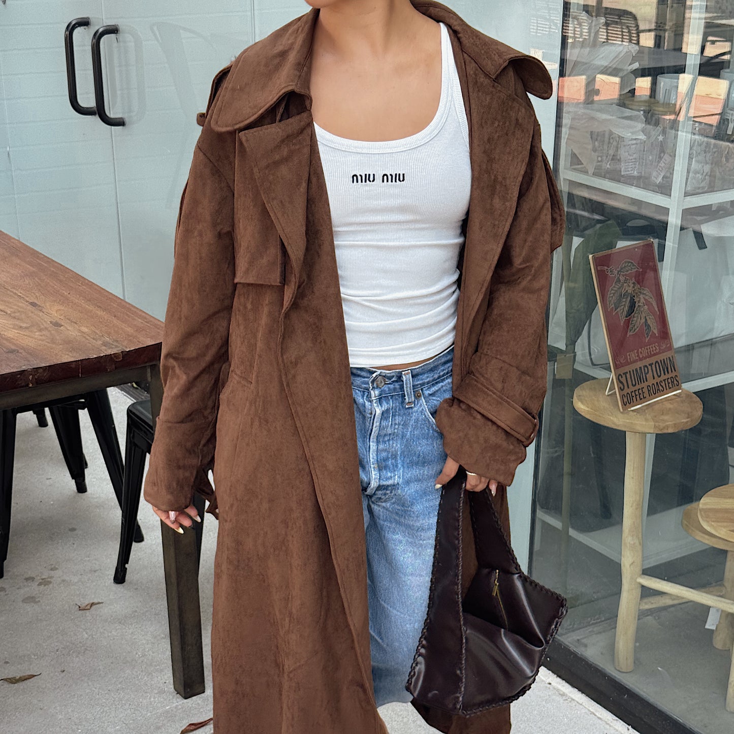 Suede Trench Coat