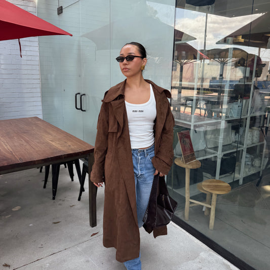 Suede Trench Coat