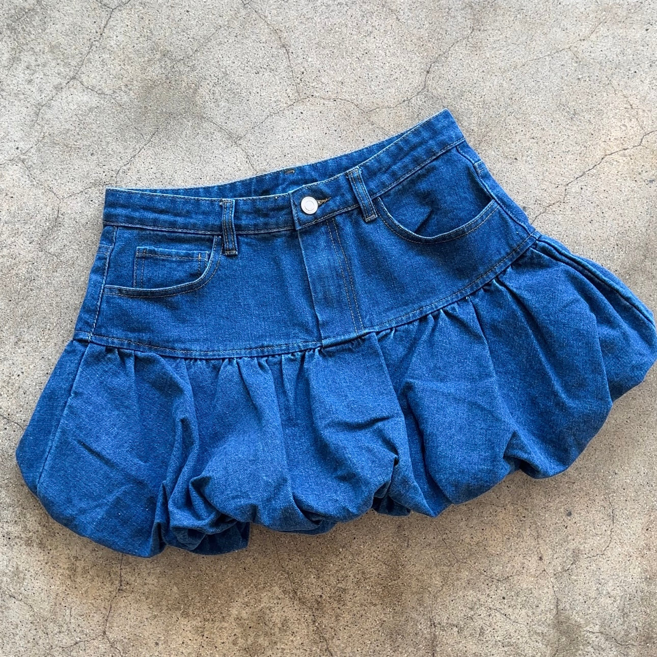 Denim Bubble Skirt