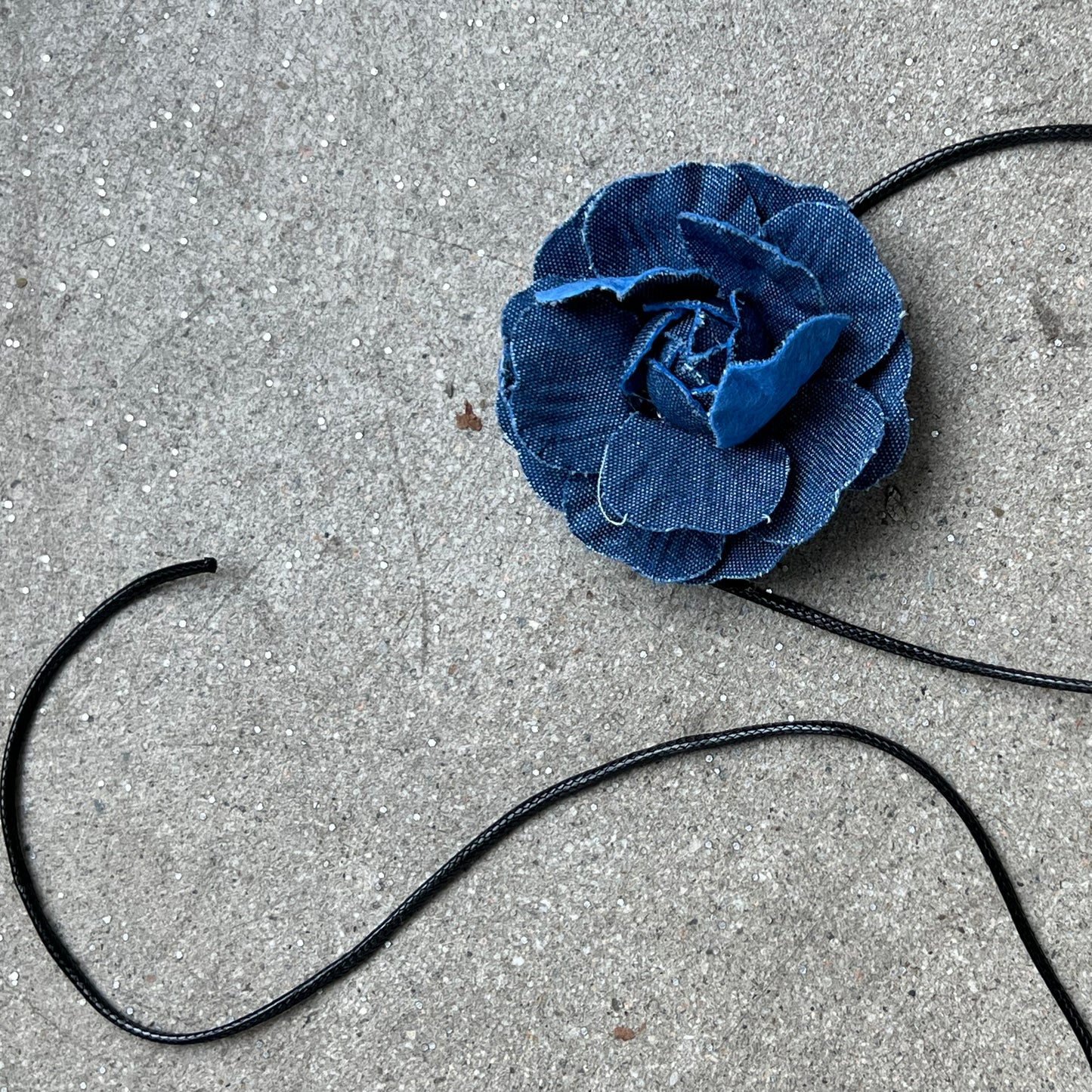 Rose Denim Choker