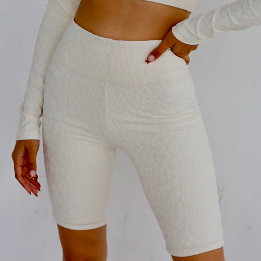 White Leopard Cycling Short